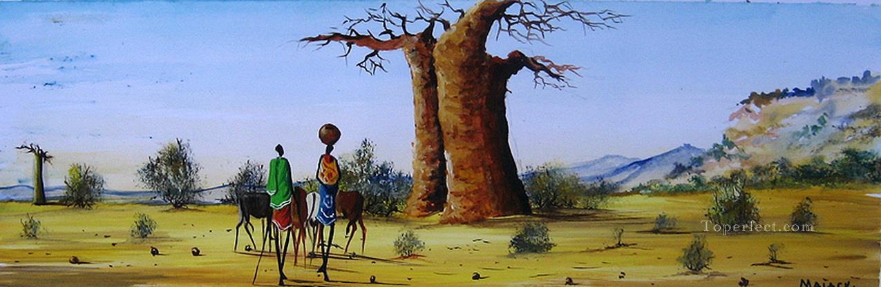 unter Baobab aus Afrika Ölgemälde